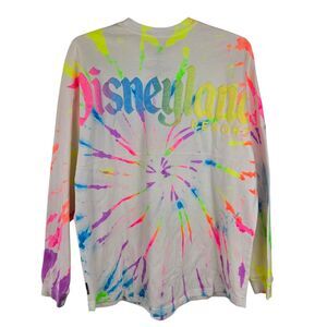 Disneyland Resort Spirit Jersey XL White Neon Tie Dye Glitter Long Sleeve